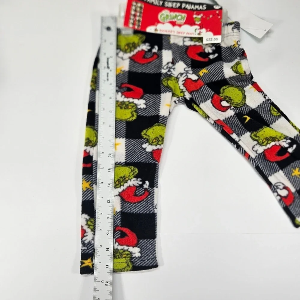 The Grinch Toddler Sleep Pant 2T Family Pajamas‎ Black White Plaid Fleece